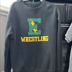 Edison high school Green Crewneck Sweater with Wrestling Graphic
